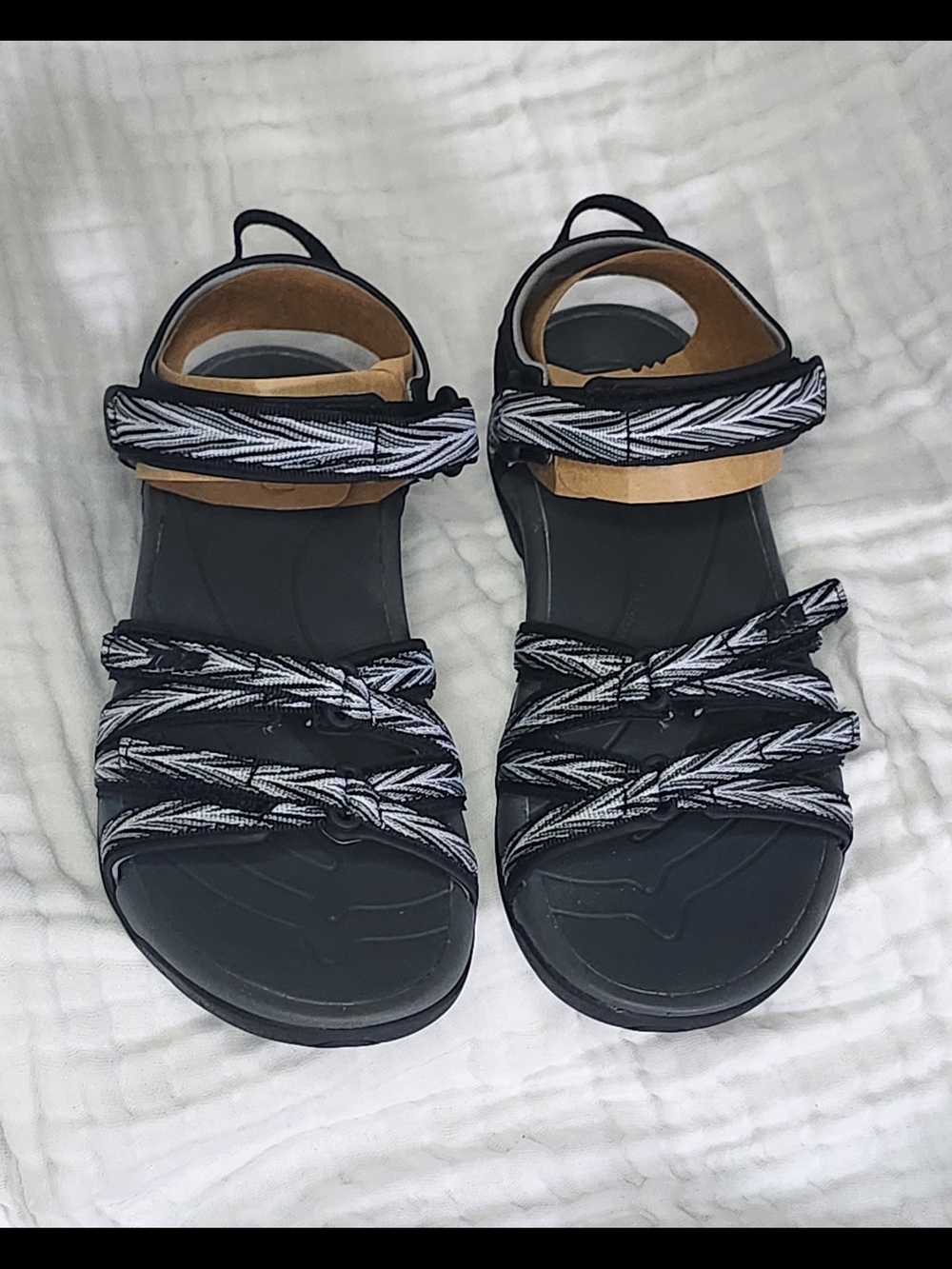 Teva Women's Tirra Size 8 Black Gray White Strappy Sandals - Water Shoes - Picture 4 of 10